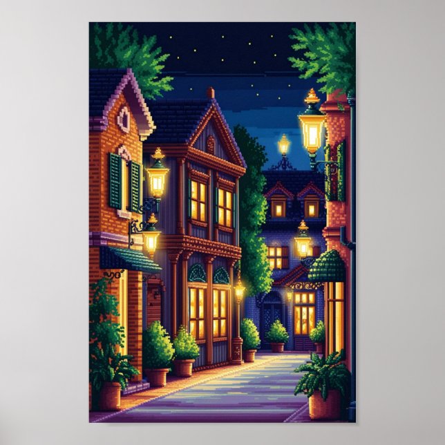 Poster Tranquilidade com Pixel: Fazer Sussurro nas Noites (Frente)