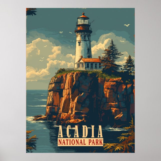 Poster Tranquilidade Costeira: Parque Nacional Acadia (Frente)