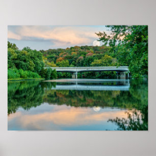 Poster Tranquilidade do Lago Springfield Noite