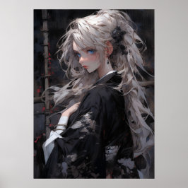 Poster Tranquilidade do ouro: Beleza do Anime Oriental