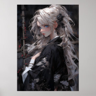 Poster Tranquilidade do ouro: Beleza do Anime Oriental