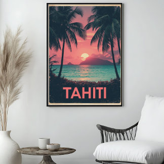 Poster Tranquilidade do Taiti – Viagens Antigas pelo Pací