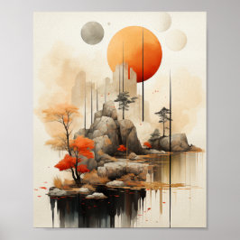 Poster Tranquilidade Zen: Serenidade Montanhosa