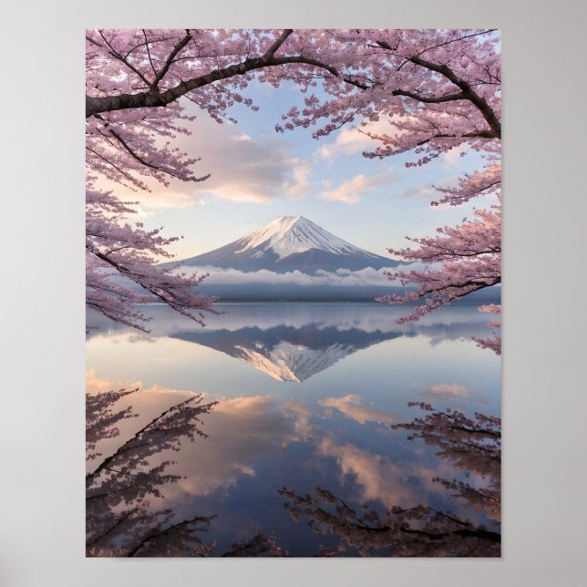 Poster Tranquility of Mount Fuji Reflection (Frente)