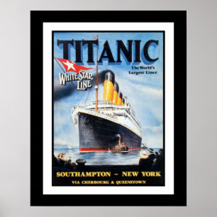 Póster Transatlântico White Star Line - Maior Navio do Mu