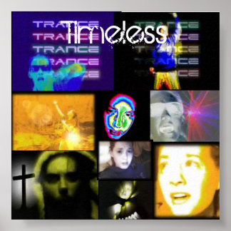 Póster transe, luzes, dança, trippy