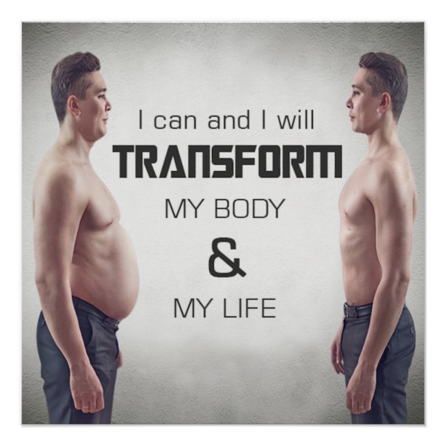 Póster Transform My Body Motivational Poster (Frente)