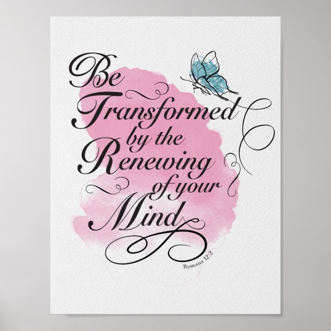 Poster Transformar e renovar - Romanos 12 : 2 (Frente)