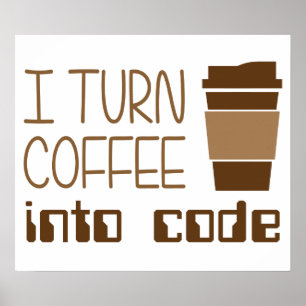 Póster Transformo Café Em Código De Programação