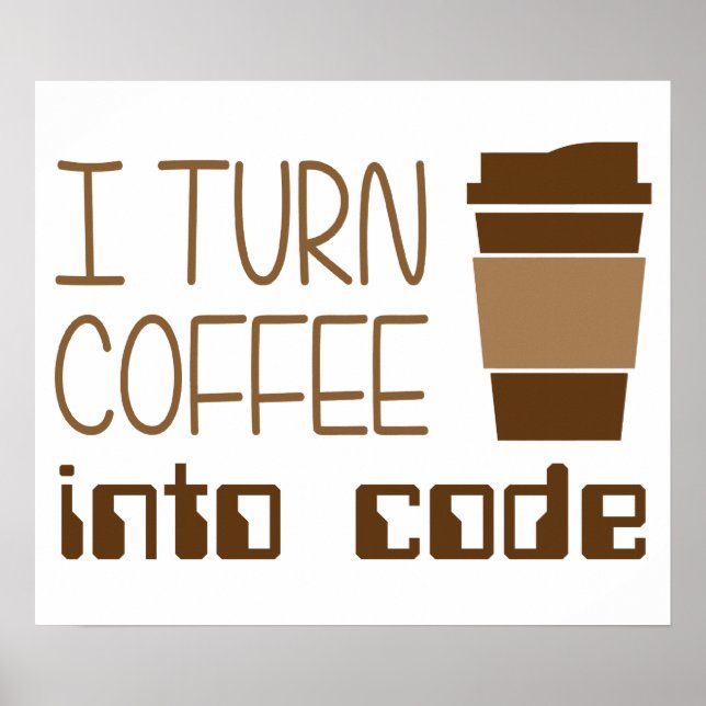 Póster Transformo Café Em Código De Programação (Frente)