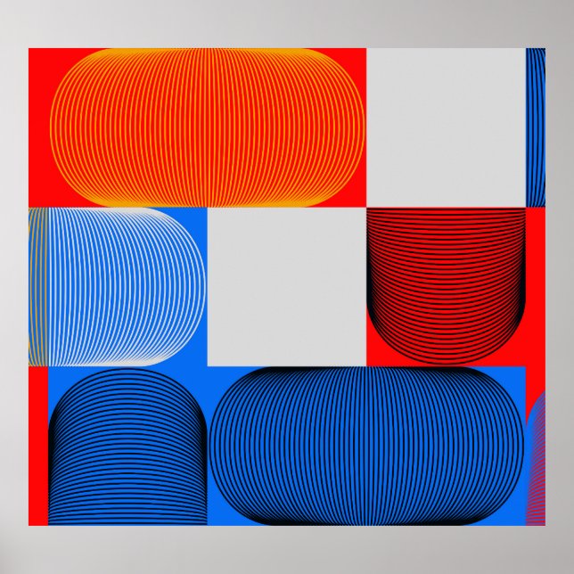 Poster Transição geométrica: padrão de colheita de abstra (Frente)