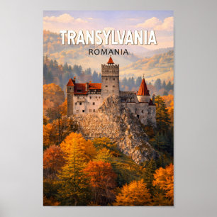 Poster Transilvânia Romênia Ilustração Viagem Arte Vinta