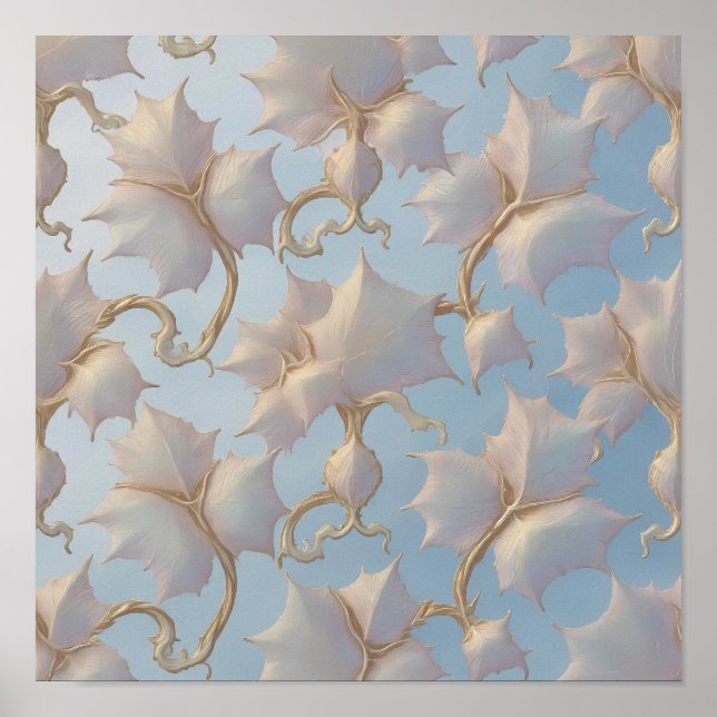 Poster Translucent Iridescent Ivory Fabric Pattern (Frente)