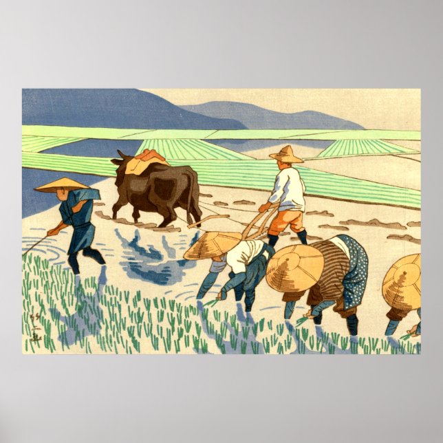 Poster Transplante de Arroz Asano Takeji 1949 (Frente)