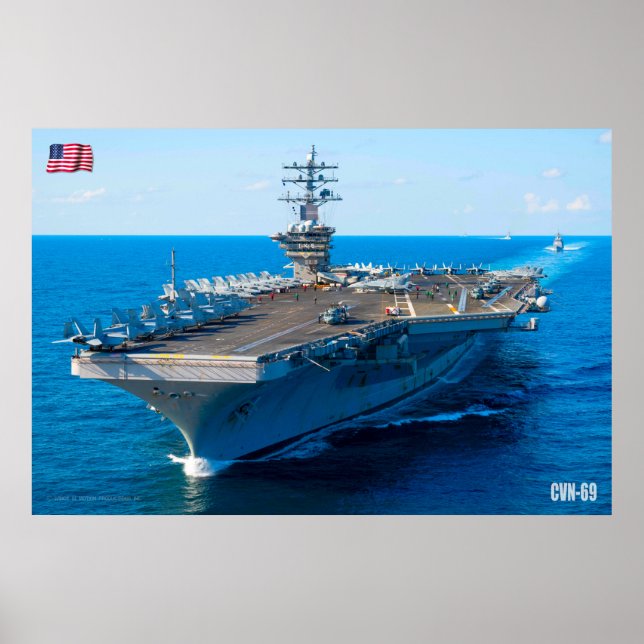 POSTER TRANSPORTADORA AERONÁUTICA DOS EUA - CVN-69 (Frente)