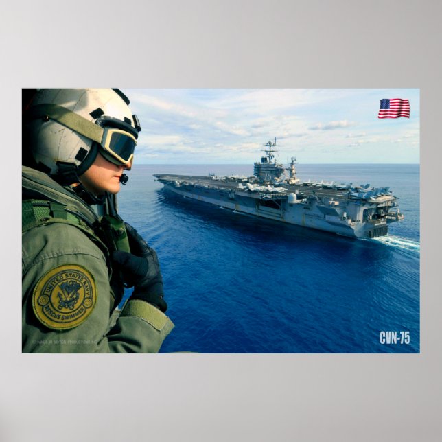 POSTER TRANSPORTADORA AERONÁUTICA DOS EUA - CVN-75 (Frente)