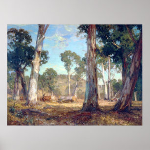 Poster Transportando Madeira Hans Heysen 1911 Nova Gales 