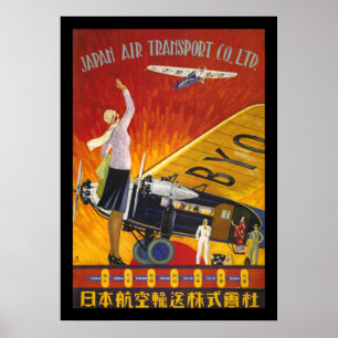 Póster Transporte aéreo de Japão