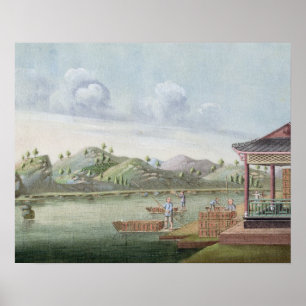 Póster Transporting crates of tea (w/c on paper)
