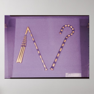 Poster Trapaceiro e flail, do túmulo de Tutankhamun