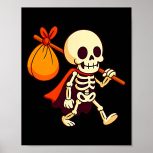 Poster Trapaceiro Ou Esqueleto Camisa Cuta Halloween Boy 