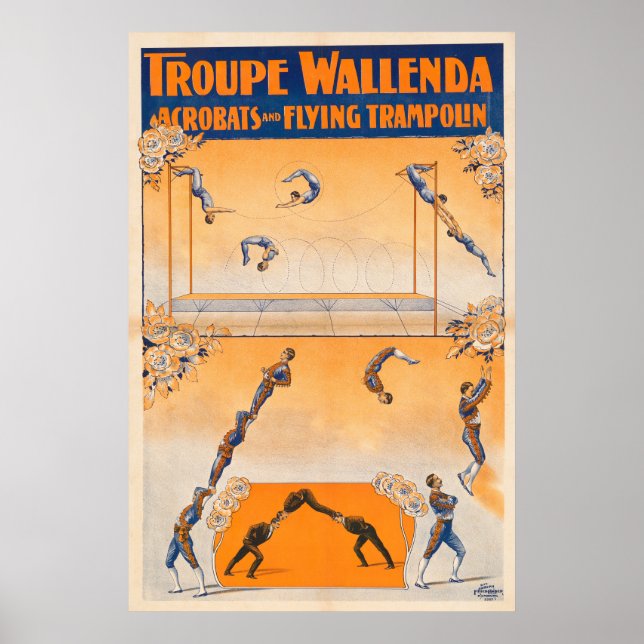 Poster Trapeze, Acrobatas E Trampolina Voadora (Frente)