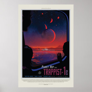 Poster TRAPPIST-1 Sistema Planeta 1e retrô-turismo espaci