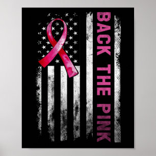 Poster Traseira do Cancer Americano de Sinalizador Rosa