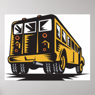 Poster Traseiro De Um Ônibus Escolar