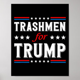 Poster Trashmen Para Trump 2024 Engraçado Garbageman Na E