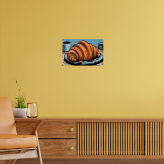 Poster Tratamento de Croissant Flaky Morning