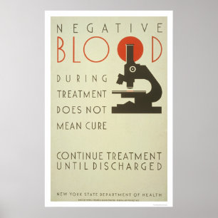 Poster Tratamento negativo do sangue WPA 1939