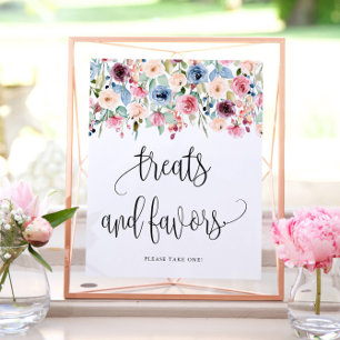 Poster Tratamentos + Favor Watercolor Flor Bloom 