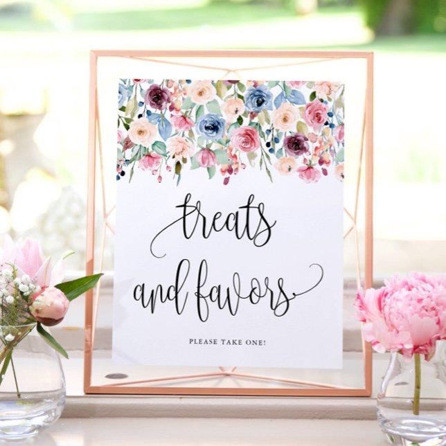 Poster Tratamentos + Favor Watercolor Flor Bloom  (Criador carregado)