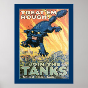 Poster Trate-os ásperos - junte-se aos tanques