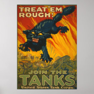 Póster Trate-os ásperos - junte-se aos tanques