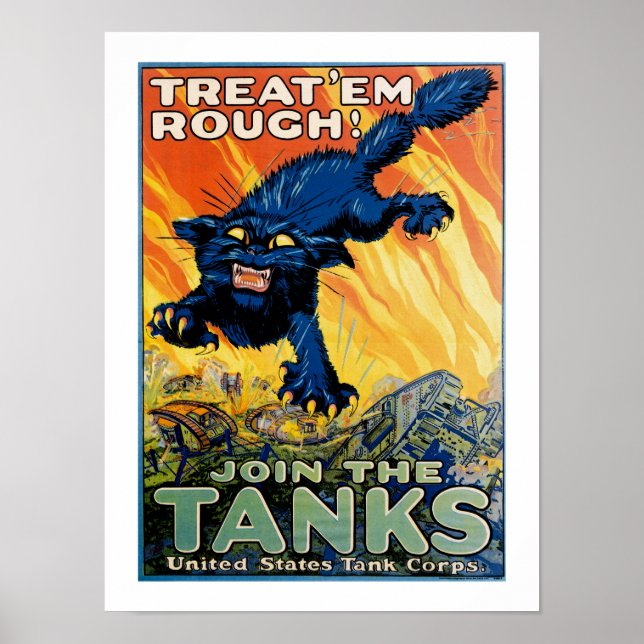 Poster Trate-os em tosse - Junte-se aos tanques (Frente)