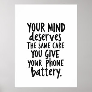 Poster Trate Sua Mente Como a Bateria do Seu Celular