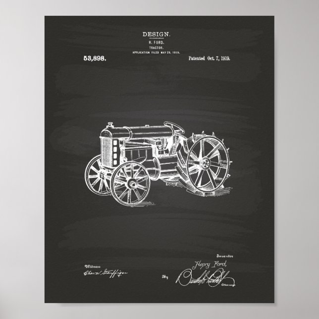 Póster Trator 1919 Painéis de arte patenteados (Frente)