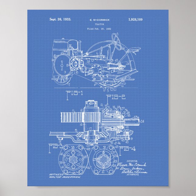 Poster Trator 1932 Projeto de arte patenteada (Frente)