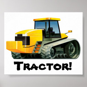 Póster Trator amarelo enorme