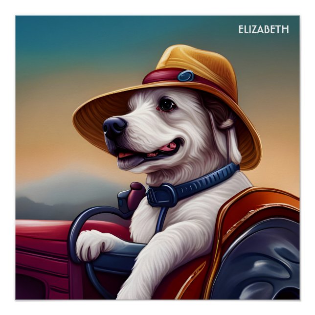 Póster Trator de Condução de Cachorros Fantasy (Frente)