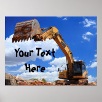 Trator Escavador de Digger de Mensagem Personaliza