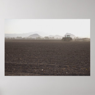 Póster Trator no campo