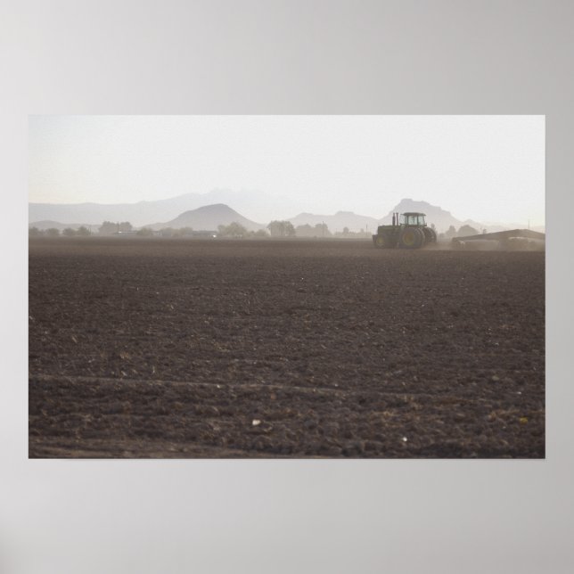 Póster Trator no campo (Frente)