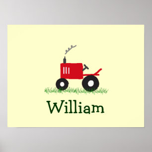 Poster Trator personalizado Wall Art: Trator vermelho