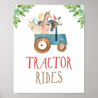 Trator Rides Farm Animais Barnyard Boy Birthday P