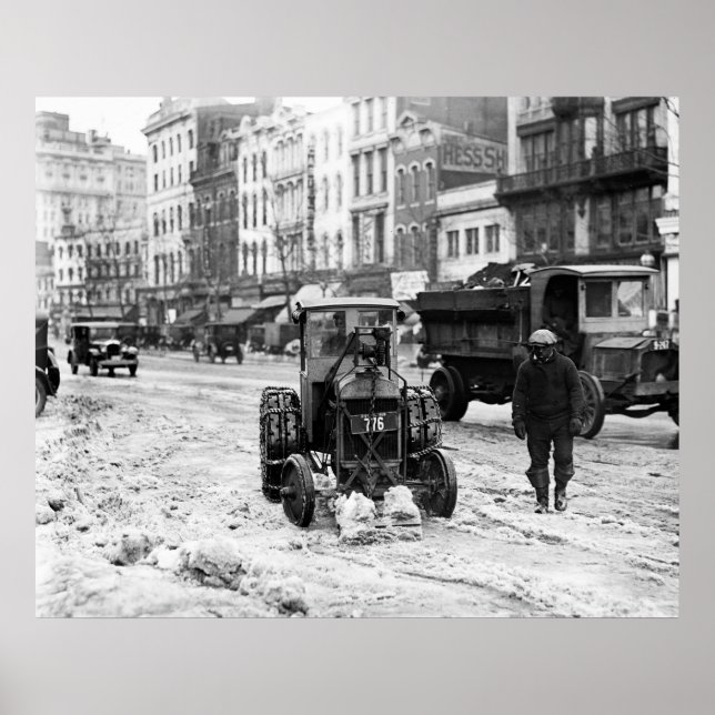 Póster Trator Snow Plow 1924 (Frente)