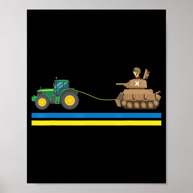 Poster Tratores sobre Tanques Ucrânia Eu levo a Ucrânia (Frente)