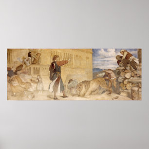 Póster Tratou os leões como se estava gracejando